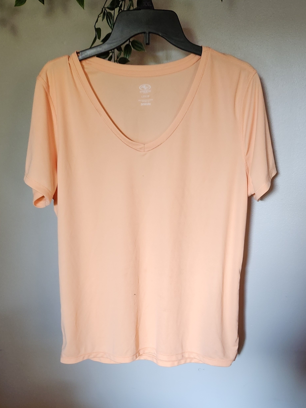Peach V-Neck Athletic Tee